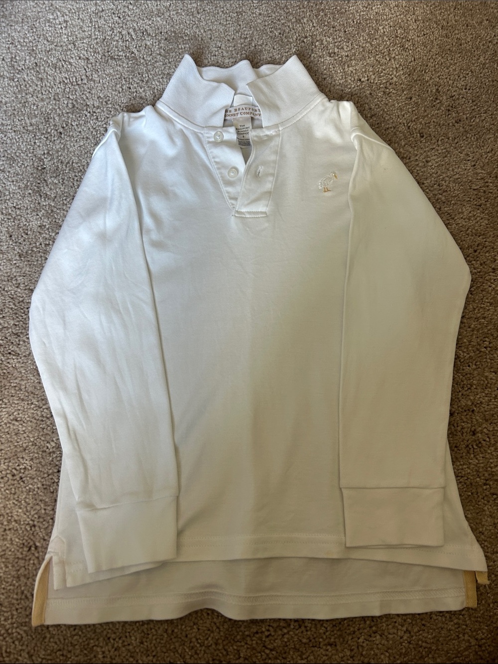 The Beaufort Bonnet Company White Long-Sleeve Polo for Kids